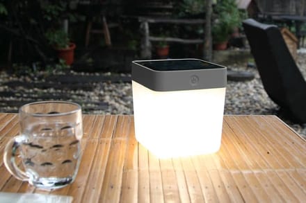 LUTEC Table Cube - Draagbare LED solarlamp - zilver