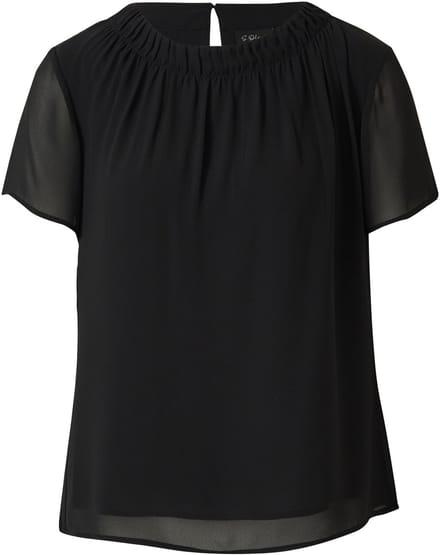 s.Oliver - female - Luchtige chiffon blouse met doorgestikte rimpeling
