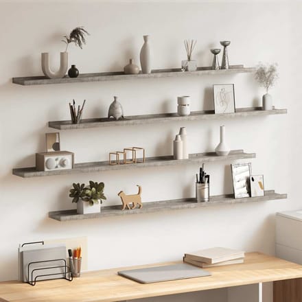 vidaXL - Wandschappen - 4 - st - 115x9x3 - cm - betongrijs