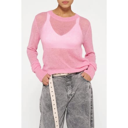 10DAYS Tee Thin Knit Pink Maat: S | Longsleeves Outlet | Dames | Roze