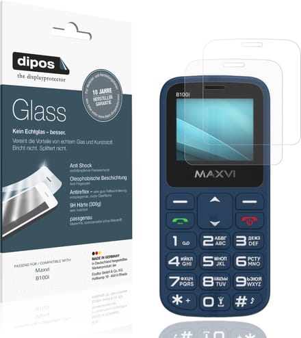dipos – 2x Matte Pantserfolie geschikt voor Maxvi B100i | 9H Screenprotector