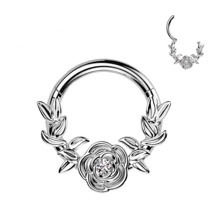 Piercing titanium roos clilcker 1.2x8 - zilver - LMPiercings