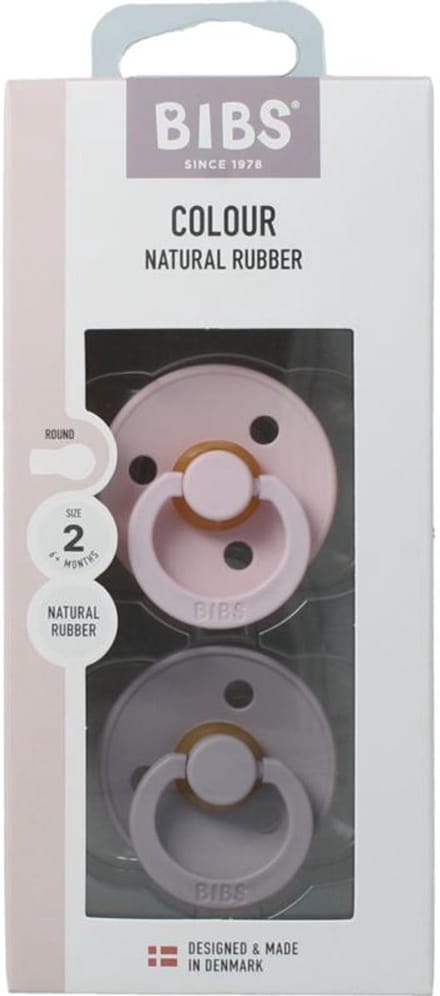 BiBS - Colour Pacifier - Stage 2 Fopspeen - 6+ maanden - 2 stuks - Dusky Lilac / Blossom