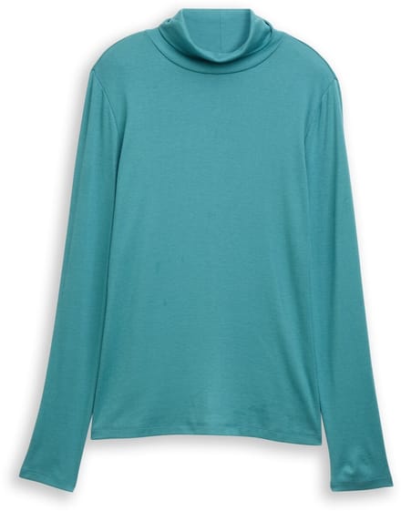 Tom Tailor - Shirt met lange mouwen en col - Maat XL - tropical teal