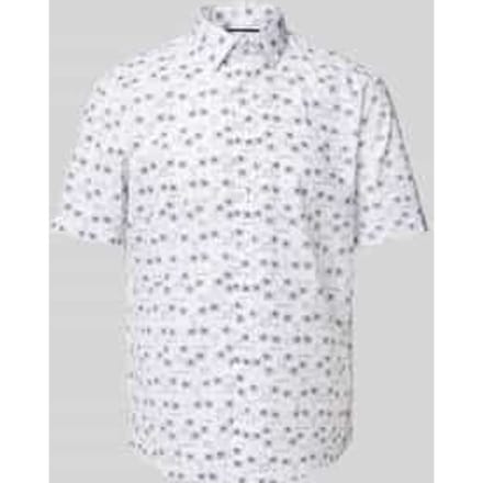 Slim fit overhemd met korte mouwen en knoopsluiting