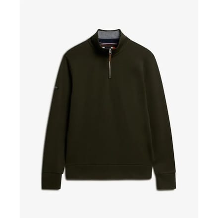 Superdry - Core piqué sweatshirt met halve rits - Heren - Truien