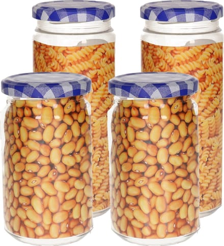 Plasticforte Weckpotten/inmaakpot set Classic - 2x - 450/650 ml - kunststof - draaideksel - blauw
