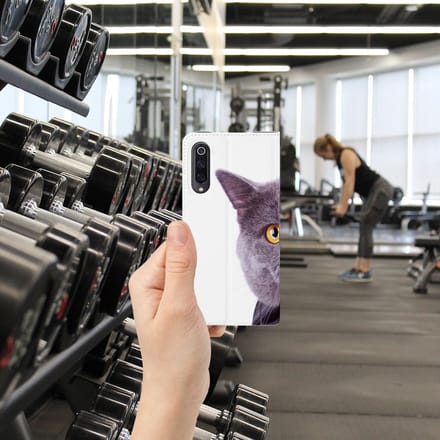 Book Case voor Xiaomi Mi 9 Hoesje maken Kat