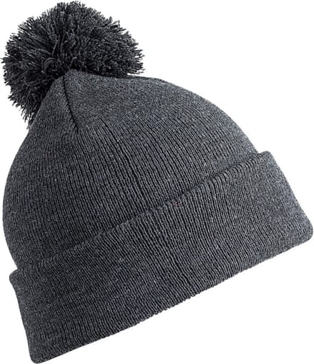 Result Wintermuts - grijs - voor kinderen - muts met pom pom - acryl