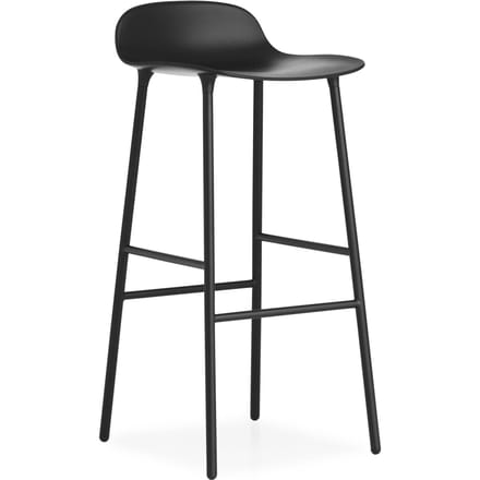 Normann Copenhagen Form Barstool barkruk 75 cm met stalen onderstel zwart