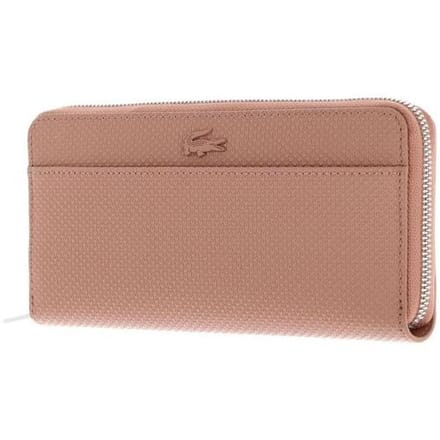 LACOSTE Leren Portemonnee Chantaco Classics Long Zip Wallet Cork Oud roze
