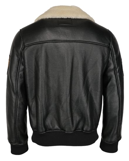 Top Gun imitatieleren jas TG20213035 met imitatiebontkraag