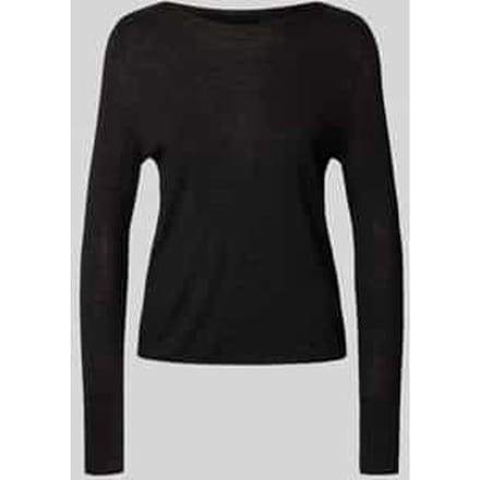 Gebreide pullover met geribde ronde hals