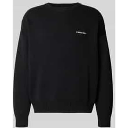 Oversized gebreide pullover met labelstitching