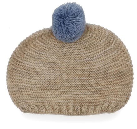 Asi poppenkleding gebreide muts zachtblauw accessoire poppen.