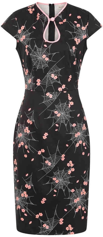Banned - Kaori Spiderweb Blossom Kokerjurk - XL - Zwart