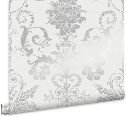 Laura Ashley Josette Behang - Bloemen - 10mx52cm - Grijs