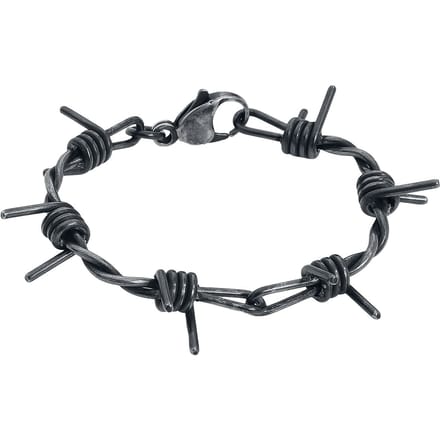 etNox hard and heavy Armband - Barbed Wire - zilverkleurig