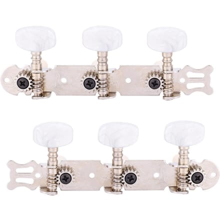 3+3 Acryl Klassieke Gitaar Snaar Stemmechanieken Stemknoppen Machinekoppen Zilver white