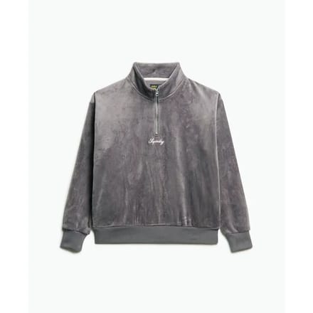 Dames sweatshirt met 1/2 rits van velours Superdry Country Club