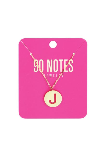 90 NOTES - Initial Ketting - Letter J - goudkleurig