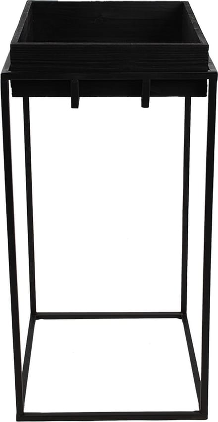 Clayre & Eef Plantentafel 31x31x65 cm Zwart IJzer
