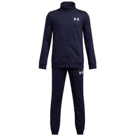 Under Armour UA Rival Knit Track Suit-BLU Jongens Trainingspak - Midnight Navy - Midnight Navy - Wit