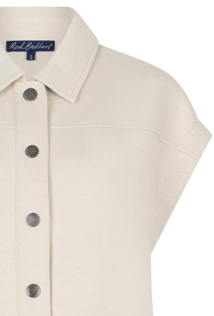 Red Button ecru dames jas   Punt kraag   Regular fit   Steekzakken   Drukknoopsluiting   Mouwloos Ecru M