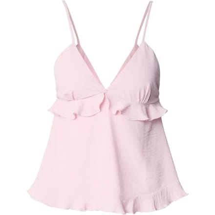 Urban Classics - Ruffled Structured Cami Mouwloze top - S - Roze