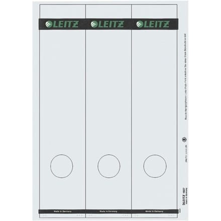 LEITZ® rugetiketten lang, via pc beletterbaar, rugbreedte 80 mm, zelfklevend 75 st., lichtgrijs