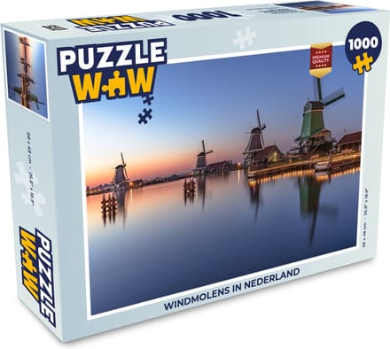 Puzzel Windmolens in Nederland - Legpuzzel - Puzzel 1000 stukjes volwassenen