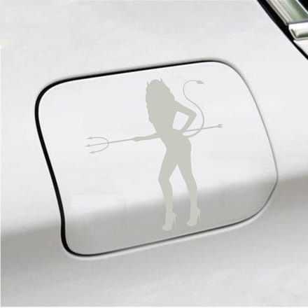 Bumpersticker - Vrouw Duivel - 14 X 13 - Zilver
