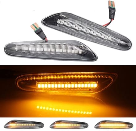 2 Stuks LED Dynamische Zijmarkering Turn Signal Licht voor E90 E91 E92 E93 E60 E87 E82 E46