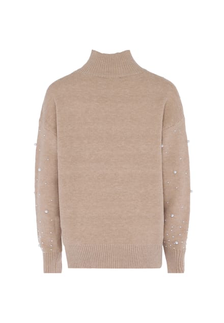 Faina trui met parels Dames beige