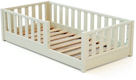 JURABABY - SONHO MINI Kinderbed Vloerbed van hout - 70x140 - Parelwit