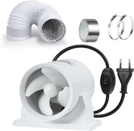 Regelbare Kanaalbuisventilator 100 mm voor Badkamer, Toilet, Keuken en Garage