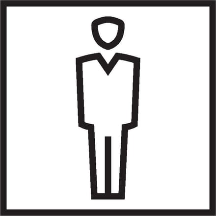 WC heren sticker 100 x 100 mm