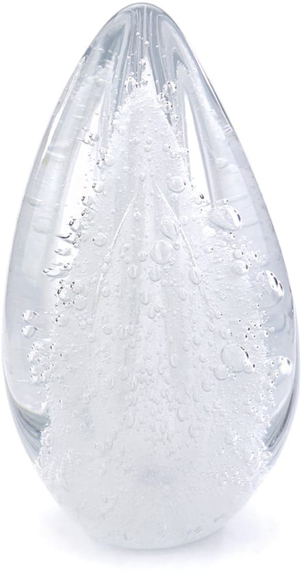 Urn van Glas As-in-glas Mini Glasobject Keepsake Gedenkobject Glasreliek Stone Stardust-line bulb transparant