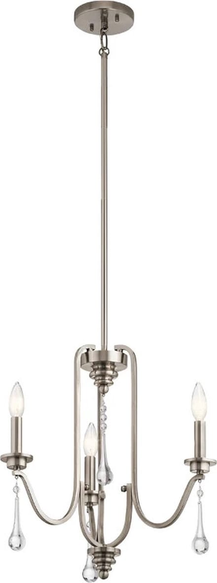Kichler LED Kroonluchter | 3X E14 Max 60W | Dimbaar | Classic Pewter