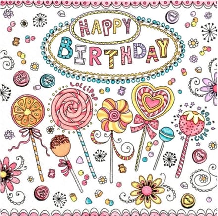 Lunch servetten Happy birthday - Daisy - 33x33 cm
