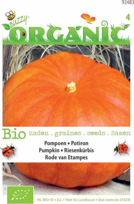 Organic Pompoen Rode van Etampes - inh.: 6 zaden