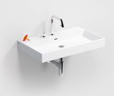 Clou Wash Me wastafel 70cm, zonder plug, aluite, hoogte 8 cm