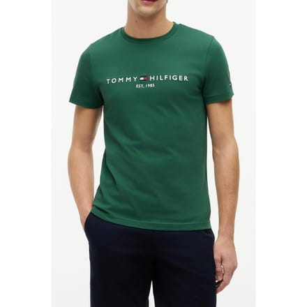 Tommy Hilfiger Tommy Logo Tee Street Green Größe: S | Basic T-Shirts Outlet | Herren | Grün