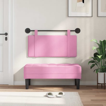 vidaXL - Hangend - hoofdbord - Roze - Stof