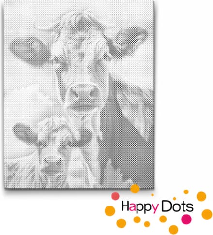 HappyDots DOT Painting Koeien 40x50cm - Stippelschilderij