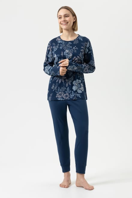Pyjama 7/8 lang, met lange mouwen Serie Nostalgia Deep Marine