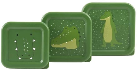 Trixie Set van 3 snackdozen - Mr. Alligator - 3-delige snackbox - Makkelijk te openen - Ideaal voor kinderen