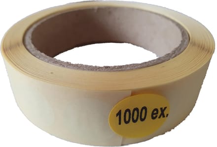 Blanco etiketten op rol - 22 mm rond - mat geel