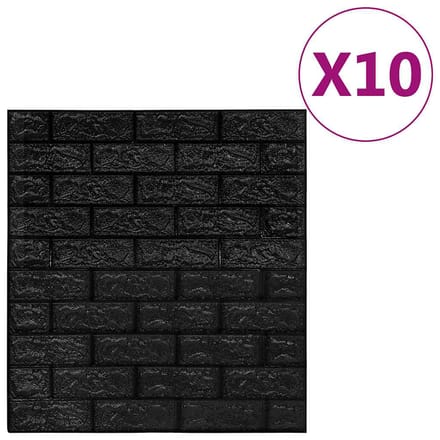 Panneaux 3D Imitation Brique, Auto-adhésifs, 10 Pièces, Noirs