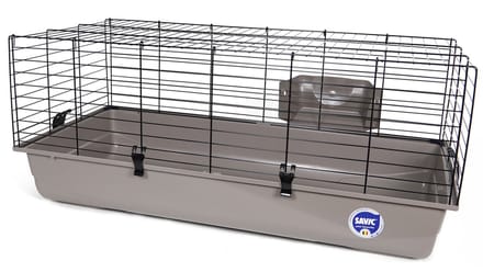 Savic Konijnenkooi Ambiente zwart warmgrijs met openklapbaar voorpaneel 100CM